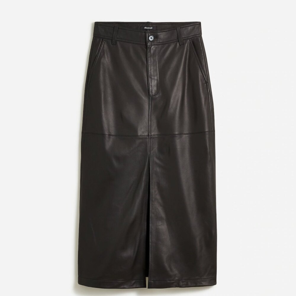leather midi skirt